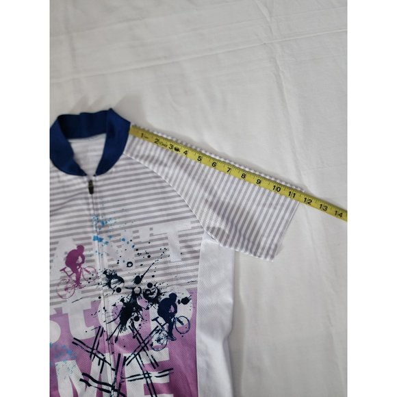 Free Fisher Big Kids Striped Powder CAN'T STOP ME Bike Cycling Jersey Size 3XL - Picture 8 of 9
